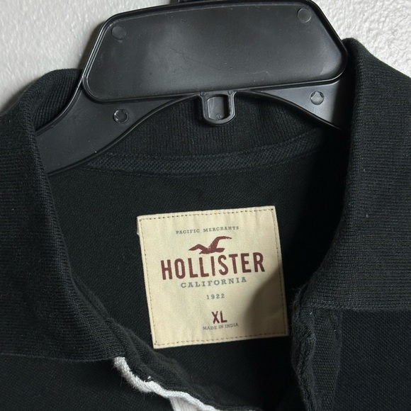 Hollister Men‎ Black Polo Preppy Casual Short Sleeve Shirt Size XL. - Picture 5 of 9